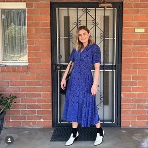 Liz Claiborne vintage midi dress polka dot